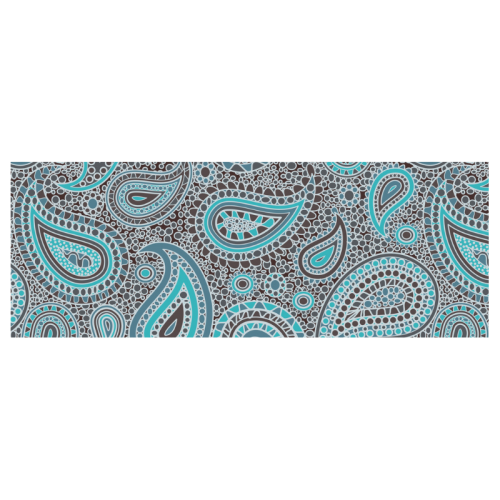 blue paisley mosaic design Travel Mug (Silver) (14 Oz)