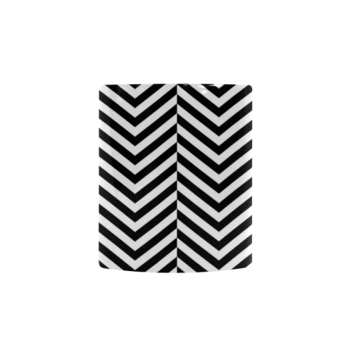 black and white classic chevron pattern Custom Morphing Mug