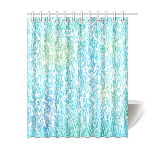blue white feather pattern Shower Curtain 60"x72"