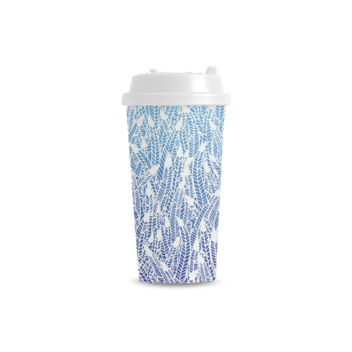 blue ombre feather pattern