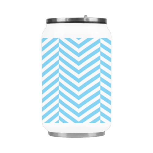 bright blue and white classic chevron pattern Stainless Steel Vacuum Mug (10.3OZ)