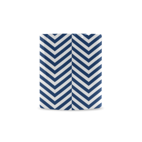 dark blue and white classic chevron pattern White Mug(11OZ)