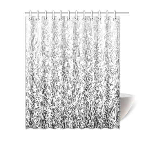 grey ombre feathers pattern white Shower Curtain 60"x72"