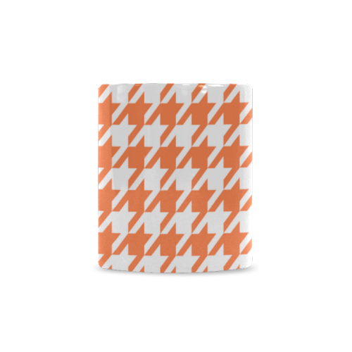 orange and white houndstooth classic pattern White Mug(11OZ)