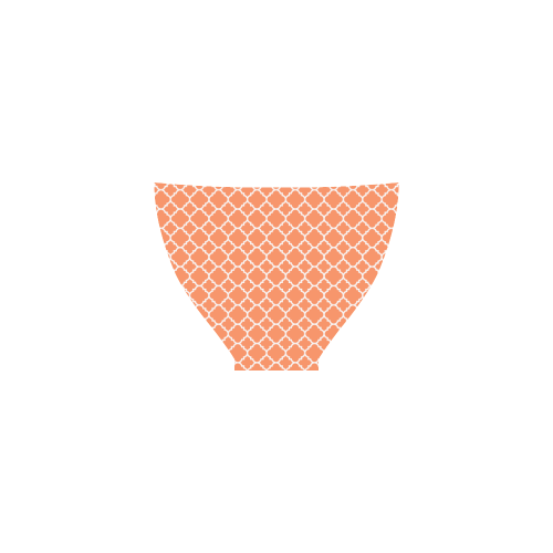 orange white quatrefoil classic pattern Custom Bikini Swimsuit