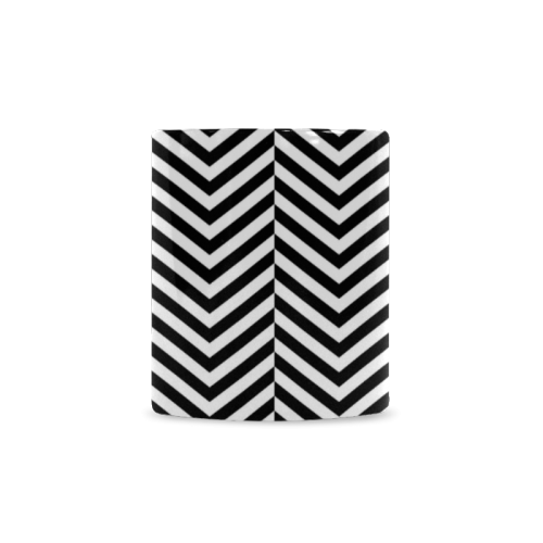 black and white classic chevron pattern White Mug(11OZ)