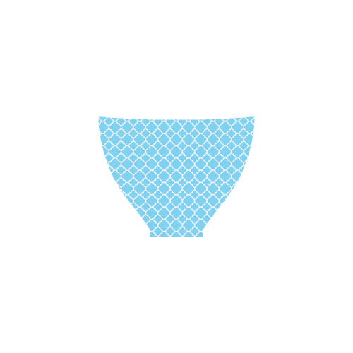 bright blue white quatrefoil classic pattern Custom Bikini Swimsuit