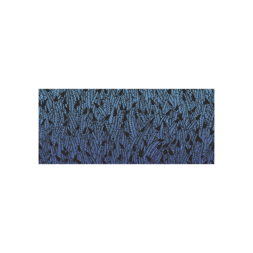 blue ombre black feather pattern