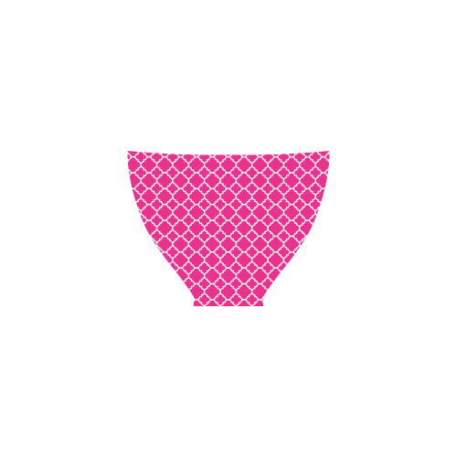 hot pink white quatrefoil classic pattern Custom Bikini Swimsuit