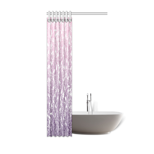 pink purple ombre feather pattern white Shower Curtain 36"x72"