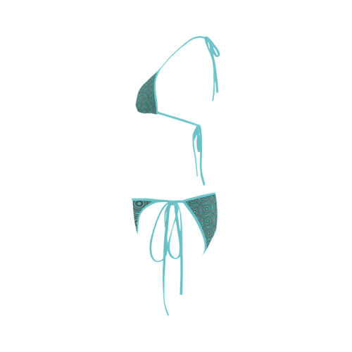 blue geometric pattern Custom Bikini Swimsuit