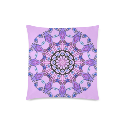 Violet Purple Beads, Jewels, Flowers Mandala Lilac Custom Zippered Pillow Case 18"x18"(Twin Sides)