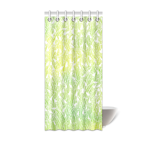 yellow green white feather pattern Shower Curtain 36"x72"