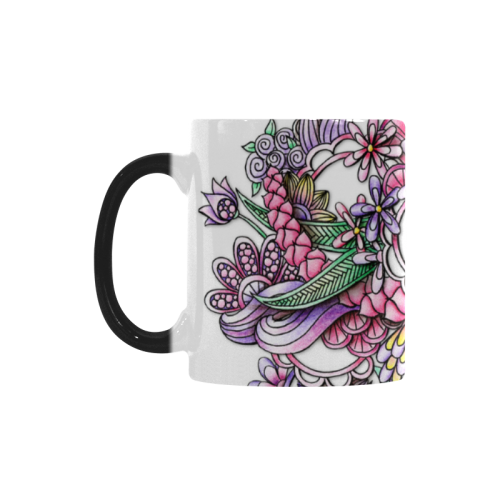 Pink Purple flower drawing Custom Morphing Mug