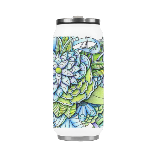 Blue green flower drawing Peaceful Garden