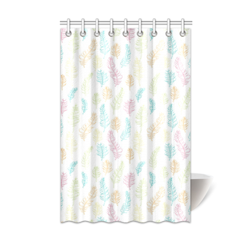 fun feather pattern teal pink orange green Shower Curtain 48"x72"