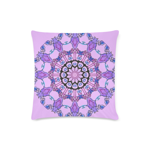 Violet Purple Beads, Jewels, Flowers Mandala Lilac Custom Zippered Pillow Case 16"x16" (one side)