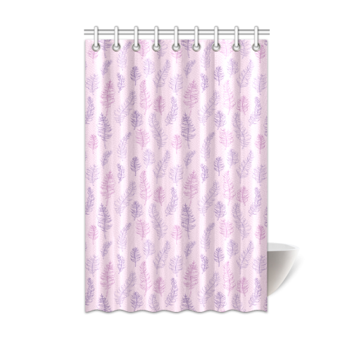 pink purple feather leaves pattern whimsical Shower Curtain 48"x72"