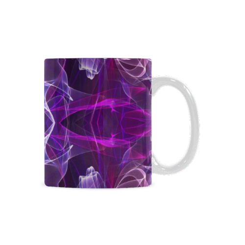 pink purple glowing mandala slice abstract art White Mug(11OZ)