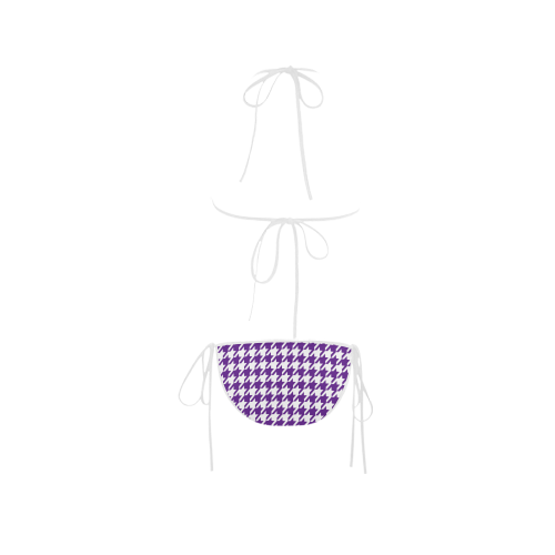 royal purple and white houndstooth classic pattern Custom Bikini Swimsuit