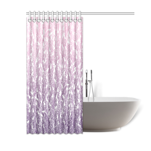 pink purple ombre feather pattern white Shower Curtain 60"x72"