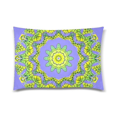 Glowing Green Leaves Flower Arches Star Mandala Iris