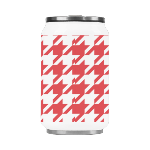 red and white houndstooth classic pattern Stainless Steel Vacuum Mug (10.3OZ)