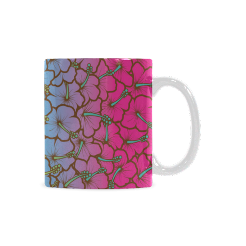 rainbow hibiscus flowers White Mug(11OZ)