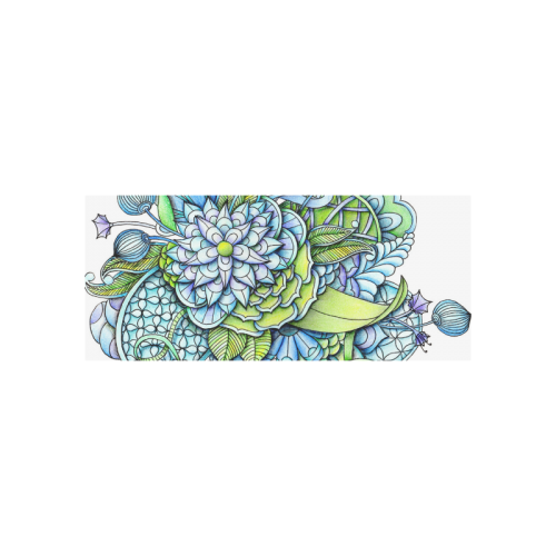 Blue green flower drawing Peaceful Garden