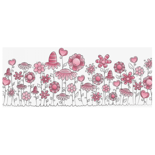 pink doodle flower field White Mug(11OZ)