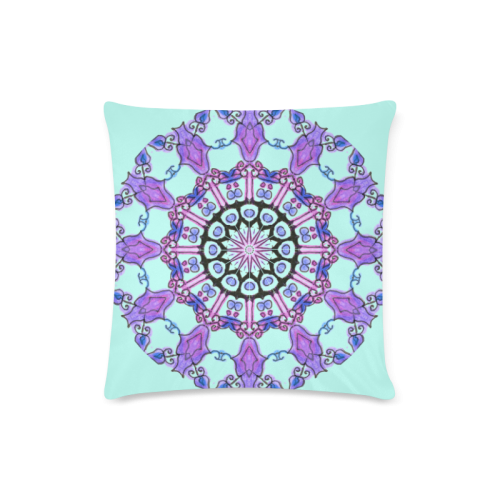 Violet Purple Beads, Jewels, Flowers Mandala Teal