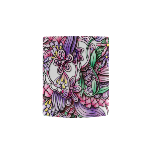 Pink Purple flower drawing Custom Morphing Mug