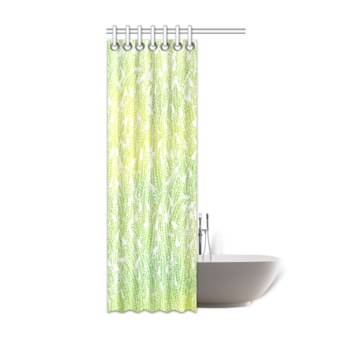 yellow green white feather pattern Shower Curtain 36"x72"