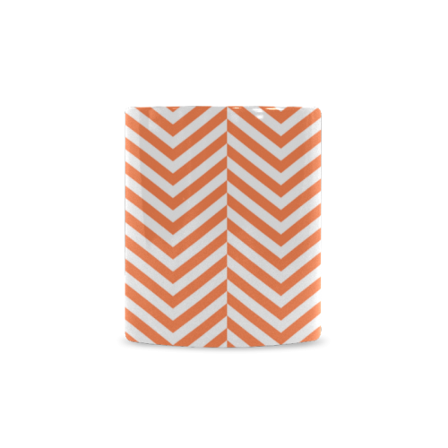 orange and white classic chevron pattern White Mug(11OZ)