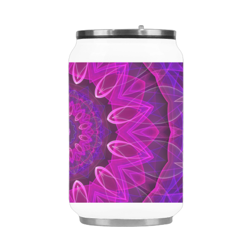 pink purple glowing mandala slice abstract art Stainless Steel Vacuum Mug (10.3OZ)