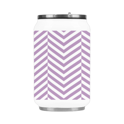 lilac purple and white classic chevron pattern Stainless Steel Vacuum Mug (10.3OZ)