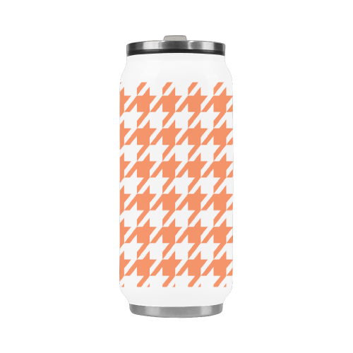 orange and white houndstooth classic pattern