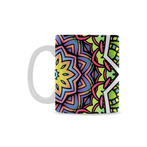 psychedelic leaves and flowers abstract art White Mug(11OZ)