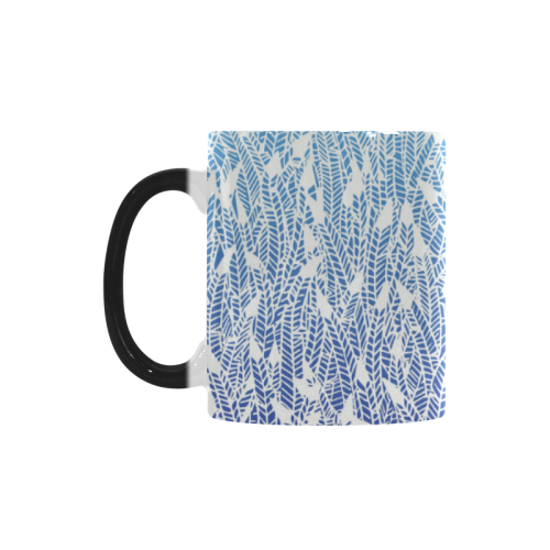 blue ombre feather pattern Custom Morphing Mug