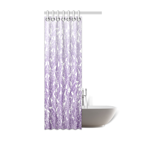 purple ombre feathers pattern white Shower Curtain 36"x72"