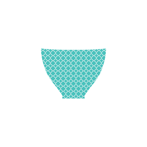 turquoise white quatrefoil classic pattern Custom Bikini Swimsuit