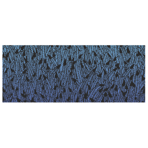 blue ombre black feather pattern White Mug(11OZ)