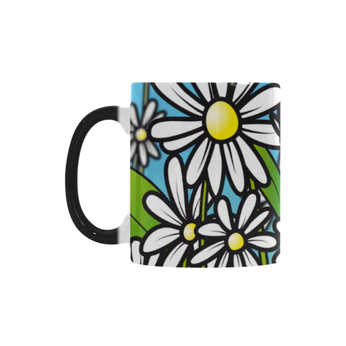 white daisy field flowers Custom Morphing Mug
