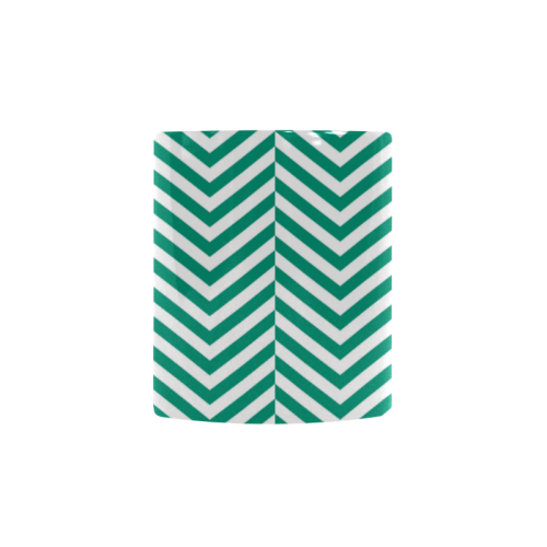 emerald green and white classic chevron pattern Custom Morphing Mug