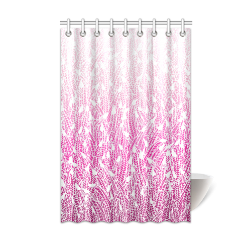 pink ombre feathers pattern white Shower Curtain 48"x72"