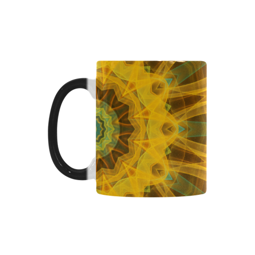 turquoise and yellow sun sea mandala Custom Morphing Mug