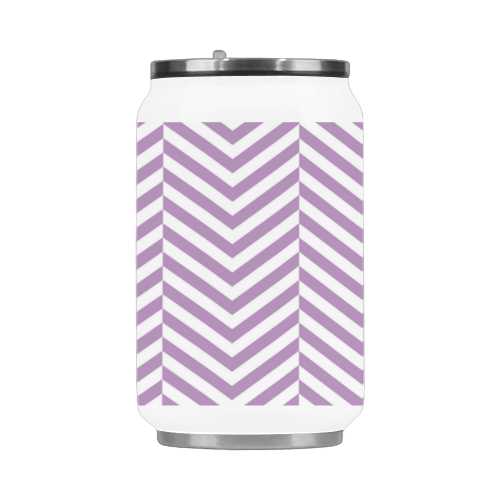 lilac purple and white classic chevron pattern Stainless Steel Vacuum Mug (10.3OZ)