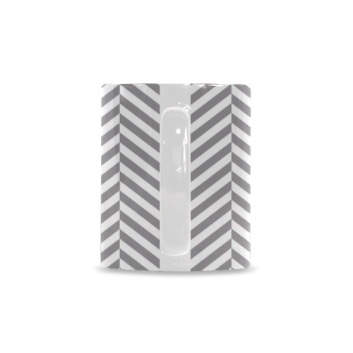 grey and white classic chevron pattern White Mug(11OZ)