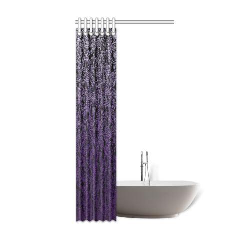 purple ombre feathers pattern black Shower Curtain 36"x72"