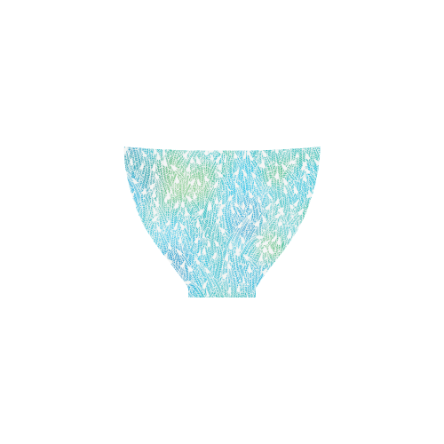 blue white feather pattern Custom Bikini Swimsuit